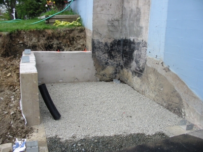 Snapshot of wall on top of footings
